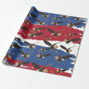 Papier Cadeau Eagle Bird USA Patriotic American Flag