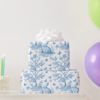 Papier Cadeau Easter-rabbit-toile-de-jouy pattern