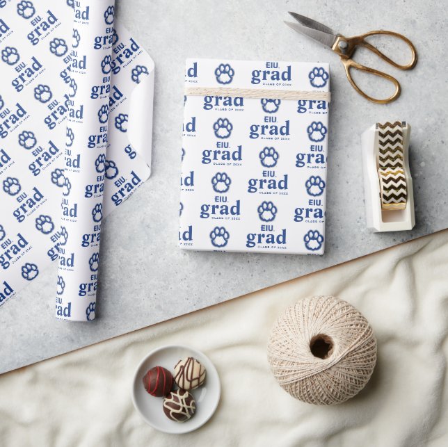 Papier Cadeau Eastern Illinois Panthers Empreinte de patte & EIU (Artisanat)