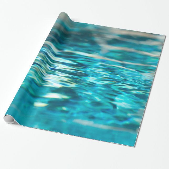 Papier Cadeau Eau Abstrait bleu vert turquoise Aqua Sea (Déroulé)
