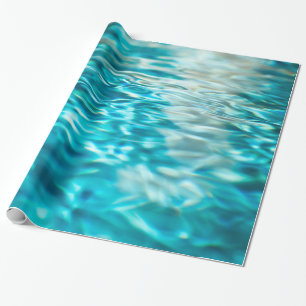 Papier Cadeau Eau Abstraite Blue Green Turquoise Aqua Sea