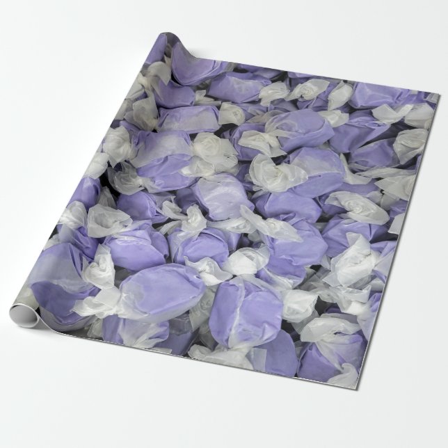 Papier Cadeau Eau salée violet et blanche Taffy (Déroulé)