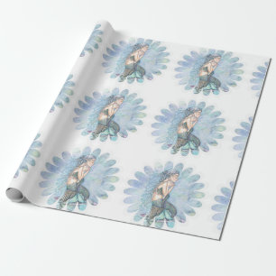 Papier Cadeau Eaux fixes Sirène mère et Baby shower bébé