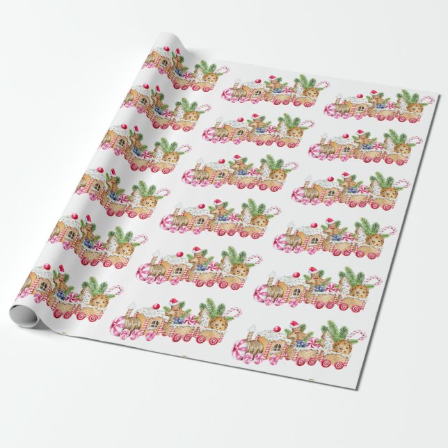 Papier Cadeau Échange de biscuits en pain d'épice fête de Noël (Déroulé)
