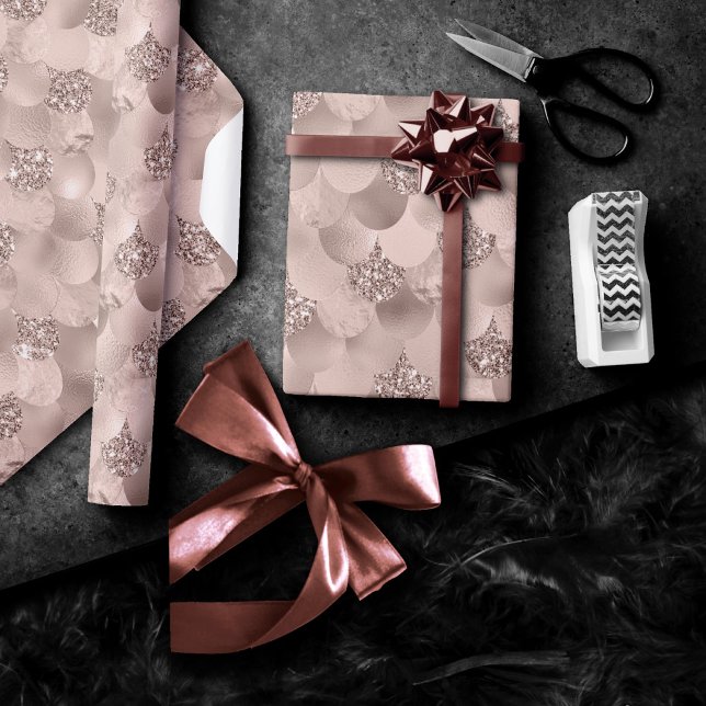 Papier Cadeau Échelle Mermaid Posh | Dusty Terracotta Peach Shee (Créateur téléchargé)