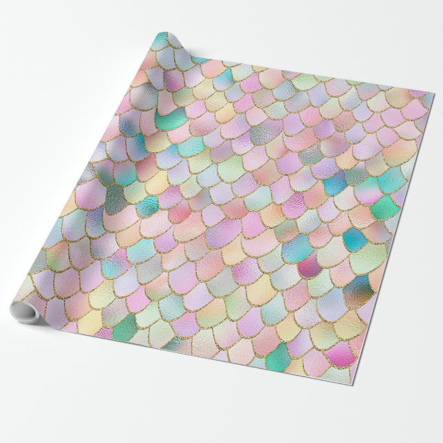 Papier Cadeau Échelles à la mode chancelantes de sirène en métal (Déroulé)