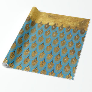 Papier Cadeau Echelles de Parties scintillant de sirène Gold Shi