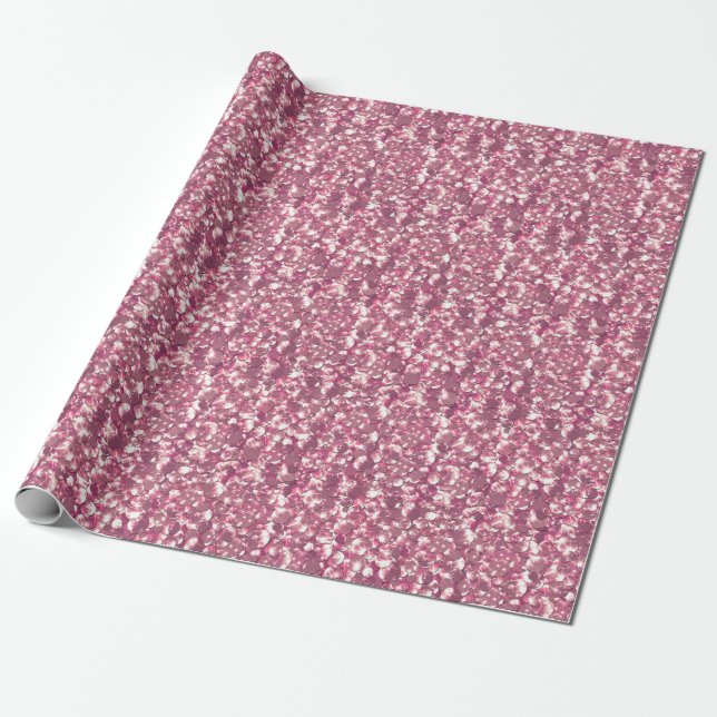 Papier Cadeau Éclaircissement rose brillant parties scintillant  (Déroulé)