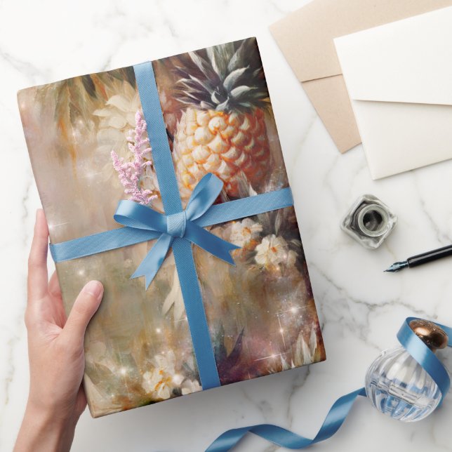 Papier Cadeau Éclat d'ananas tropicaux (Cadeaux)