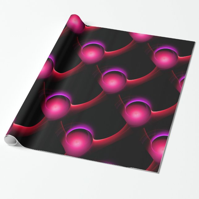 Papier Cadeau ECLIPSE Vibrant Fuchsia, Rose, Rouge, Noir (Déroulé)