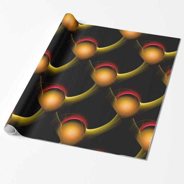 Papier Cadeau ECLIPSE Vibrant Rouge Jaune Noir (Déroulé)