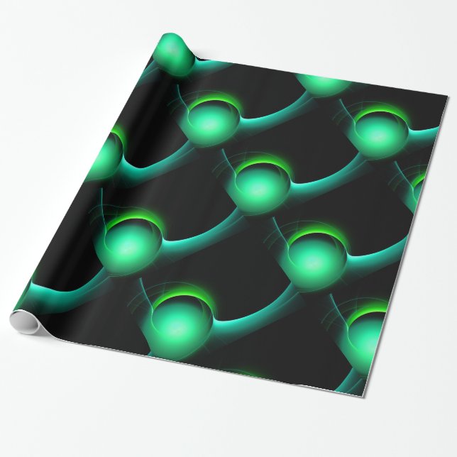 Papier Cadeau ECLIPSE Vibrant Vert Noir (Déroulé)