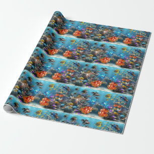 Papier Cadeau École de papier d'enveloppement de poisson, Aquari