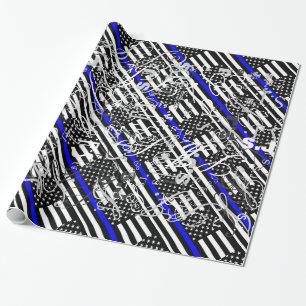 Papier Cadeau Écran American Mince Blue Line