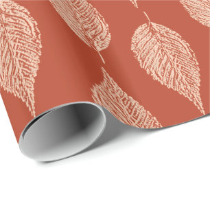 Papier Cadeau Écran Feuille de hêtre, Mandarin Orange