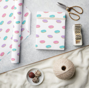 Papier Cadeau Écrasage Motif des beignets à épandre mignon
