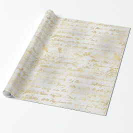 Papier Cadeau Écriture manuscrite Silver Old Gold