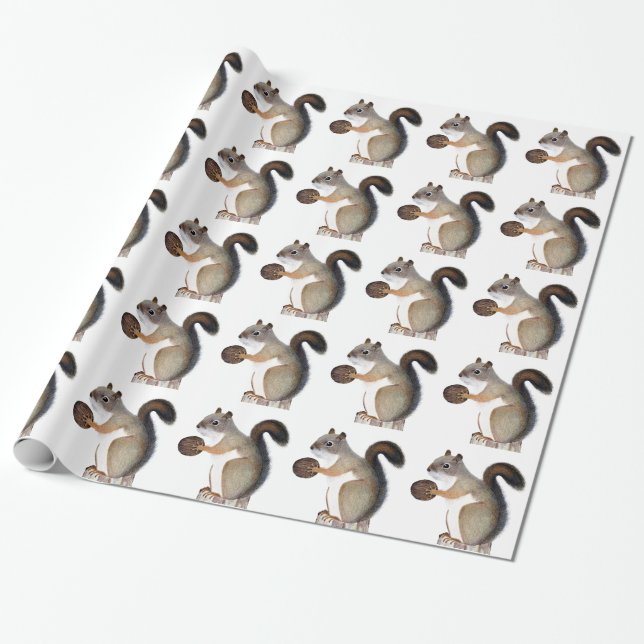 Papier Cadeau Écureuil (Déroulé)