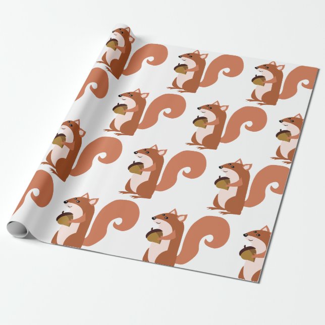 Papier Cadeau Écureuil à la noix (Déroulé)