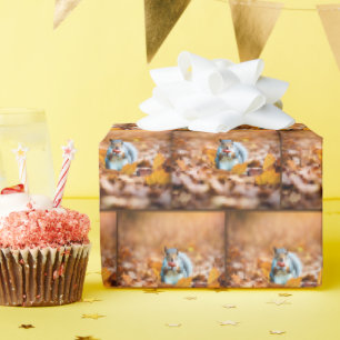 Papier Cadeau Écureuil avec maïs d'automne