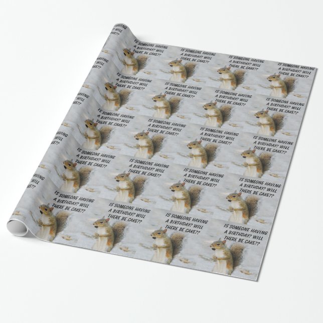 Papier Cadeau Écureuil mignon, enveloppe de cadeau (Déroulé)