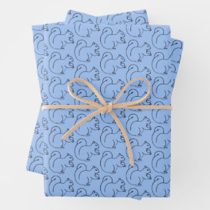Papier Cadeau Écureuil Pervenche au Charme Fantais