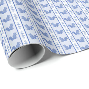 Papier Cadeau Écureuils et Hydrangeas 