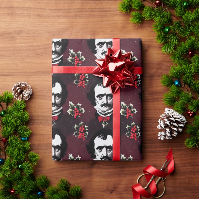 Papier Cadeau Edgar Allan Poe Papier d'enveloppement de Noël 2 (Cadeau de vacances)