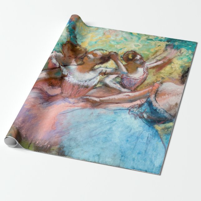 Papier Cadeau Edgar Degas - Quatre Ballerinas sur scène (Déroulé)