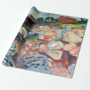 Papier Cadeau Edvard Munch - Rive avec Maison Rouge