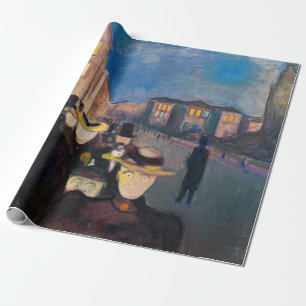 Papier Cadeau Edvard Munch - Soirée sur Karl Johan Street