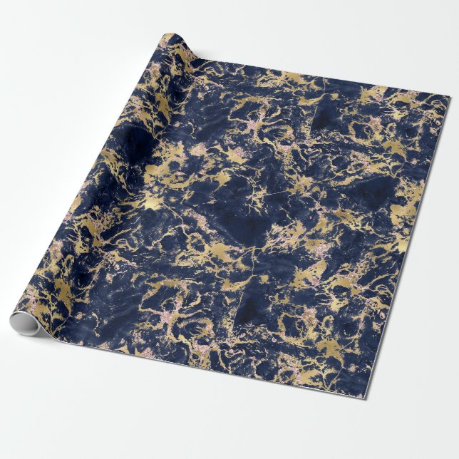 Papier Cadeau Effet de marbre sur le papier à envelopper (Déroulé)