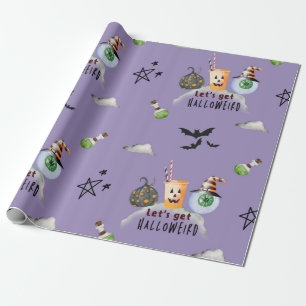 Papier Cadeau Éffrayants Mignons Obtenons Hallobizarre Trick ou 