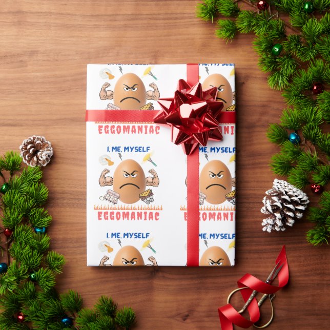 Papier Cadeau Eggomaniac - L'Oeuf Badass ! | Joyeuse fête de Pâq (Cadeau de vacances)
