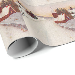 Papier Cadeau Église Christian Snow Winter