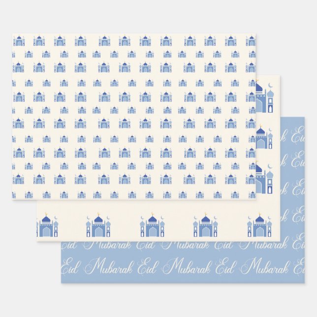 Papier cadeau Eid Moubarak moderne (Lot)