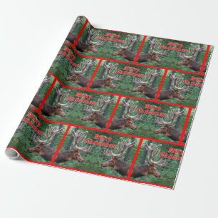 Papier Cadeau Élans de Taureau de Joyeux Noël en velours