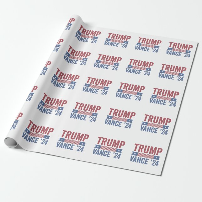 Papier Cadeau Élection Trump Vance Doudou de Noël (Déroulé)