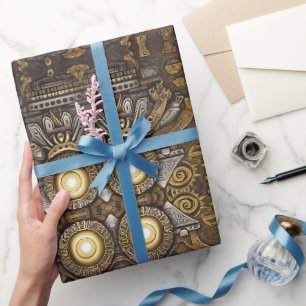 Papier Cadeau Élégance antique : Fusion celtique & égyptienne