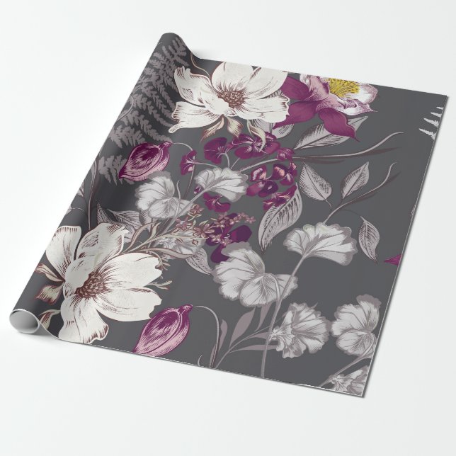 Papier Cadeau Élégance botanique (Déroulé)