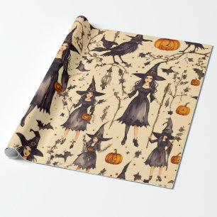 Papier Cadeau Élégance de la cuisine : Halloween gothique Vintag