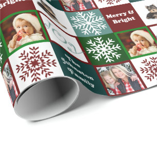 Papier Cadeau Élégance d'hiver de photos de famille de joie de