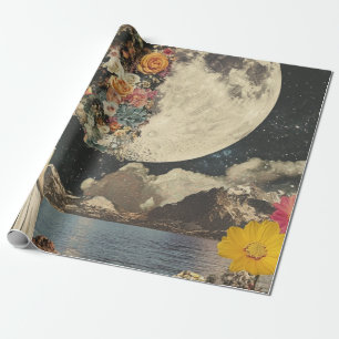 Papier Cadeau Élégance Lune - Femme avec Lune (2)