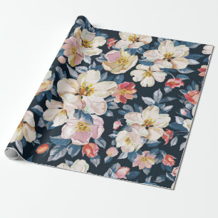 Papier Cadeau Elégance motif transparent avec pomme fleurissante