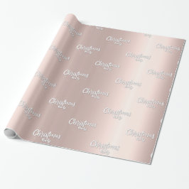 Papier Cadeau Elégance rose d'or, fête de Noël