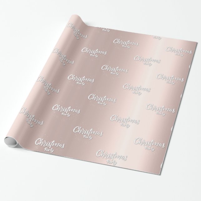 Papier Cadeau Elégance rose d'or, fête de Noël (Déroulé)