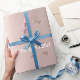 Papier Cadeau Elégance rose d'or, fête de Noël Enveloppement Pap