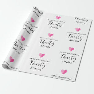 Papier Cadeau Elégant 30e anniversaire personnalisé