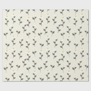 Papier Cadeau Élégant aquarelle camomille marguerite florale