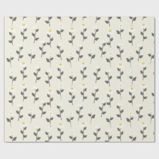 Papier Cadeau Élégant aquarelle camomille marguerite florale